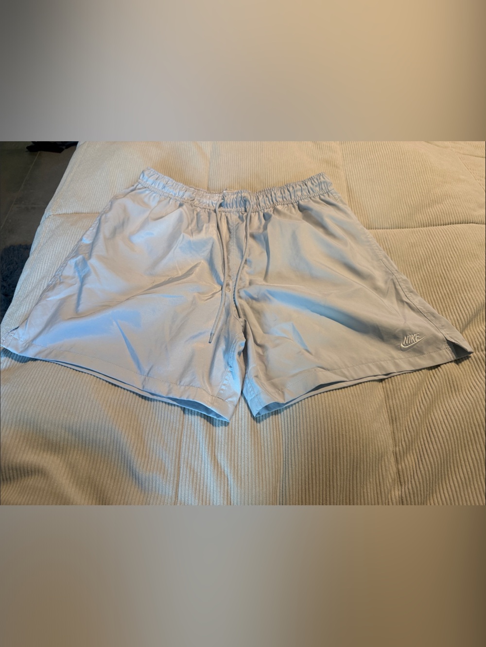Nike Men’s Light Blue Athletic Shorts with Elastic Waistband